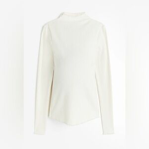 H&M RIBBED MOCK TURTLENECK TOP